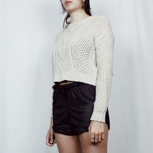UO BDG Cream Knit Cropped Sweater